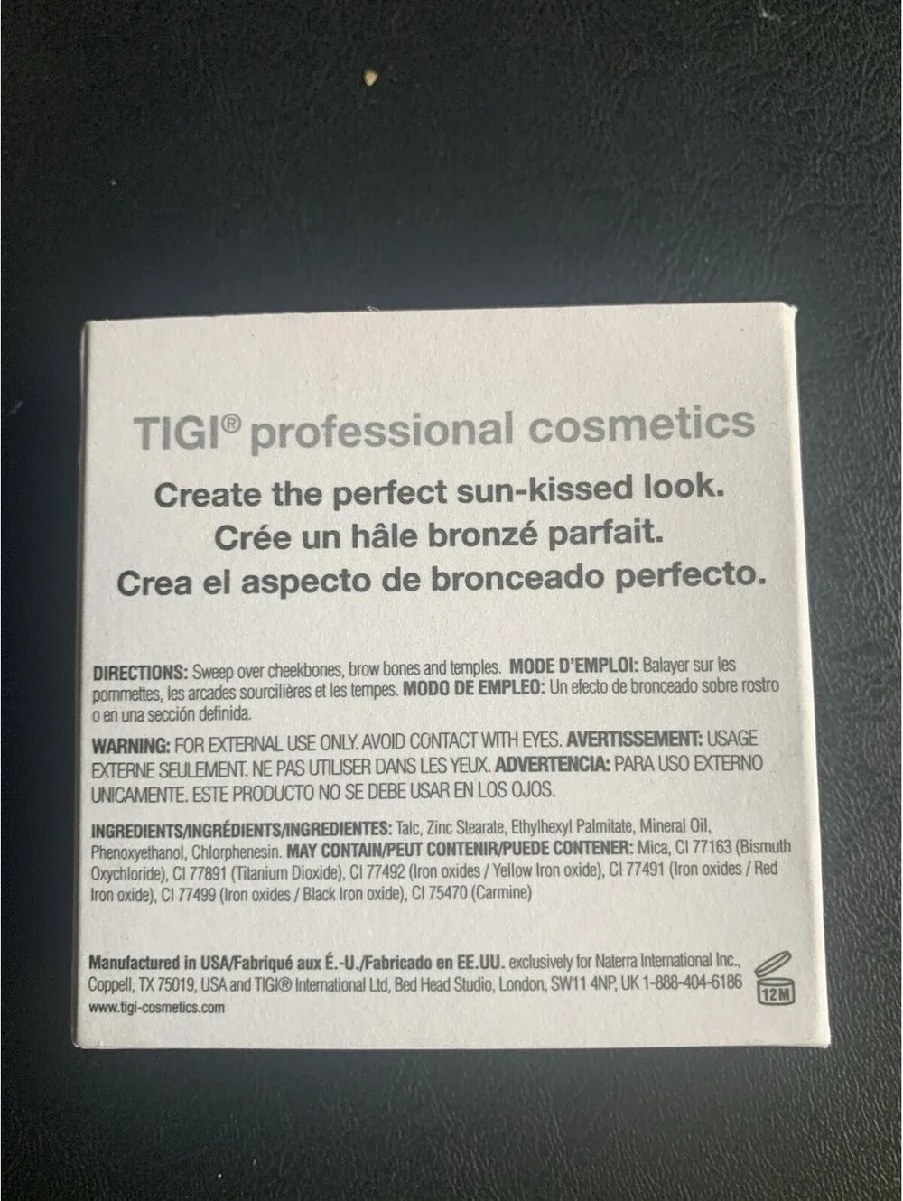 TIGI Bronzer shade Gorgeous 0.37 Oz. New in box.